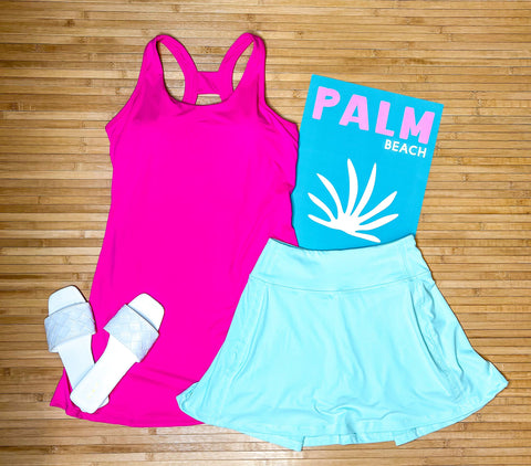 "What About It" Mint Pleated Athletic Skirt