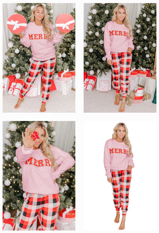 “Pink Merry” Pajama Set