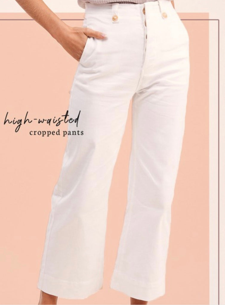“Hamptons” White Wide Leg Pants