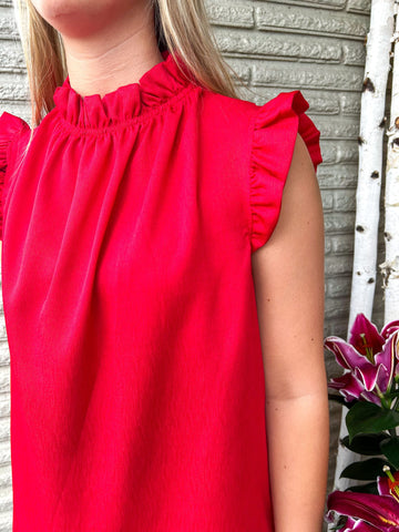"Here for the Fireworks" Red Ruffle Top