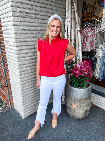 "Here for the Fireworks" Red Ruffle Top