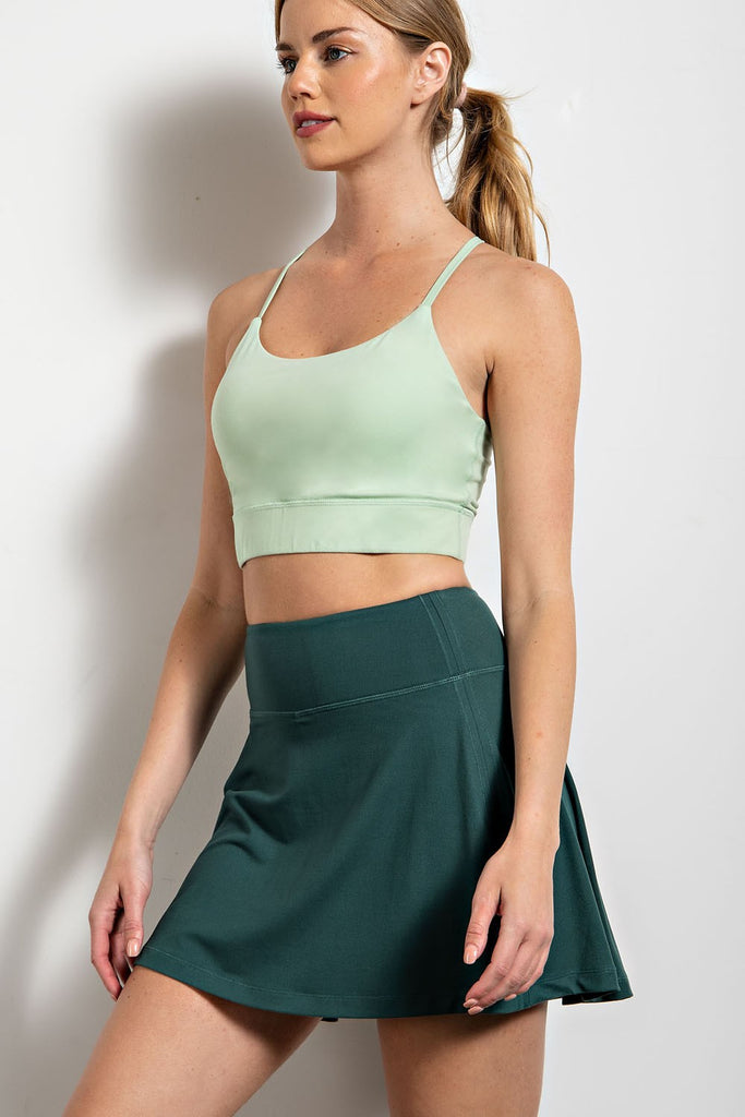 "What About It" Evergreen Pleated Athletic Skirt