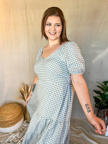 The Grass is Greener Gingham Dress