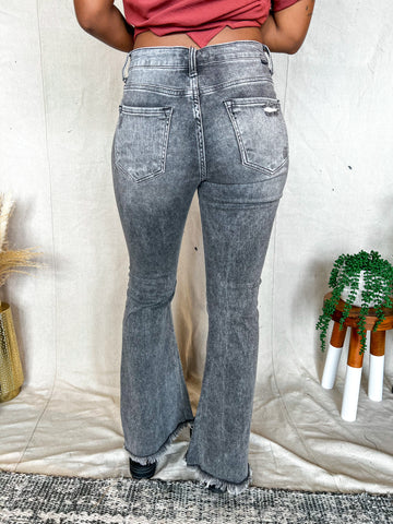 Gray Distressed Risen Jeans
