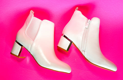 Esther White Booties
