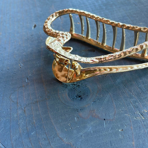 Heart Shaped Claw Clip - Gold